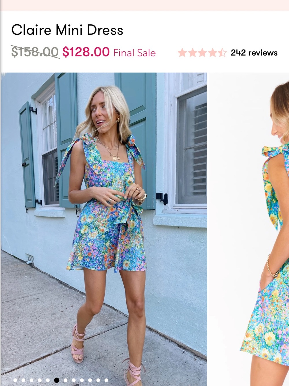 Show Me Your MuMu Claire Mini Dress in Blue Floral